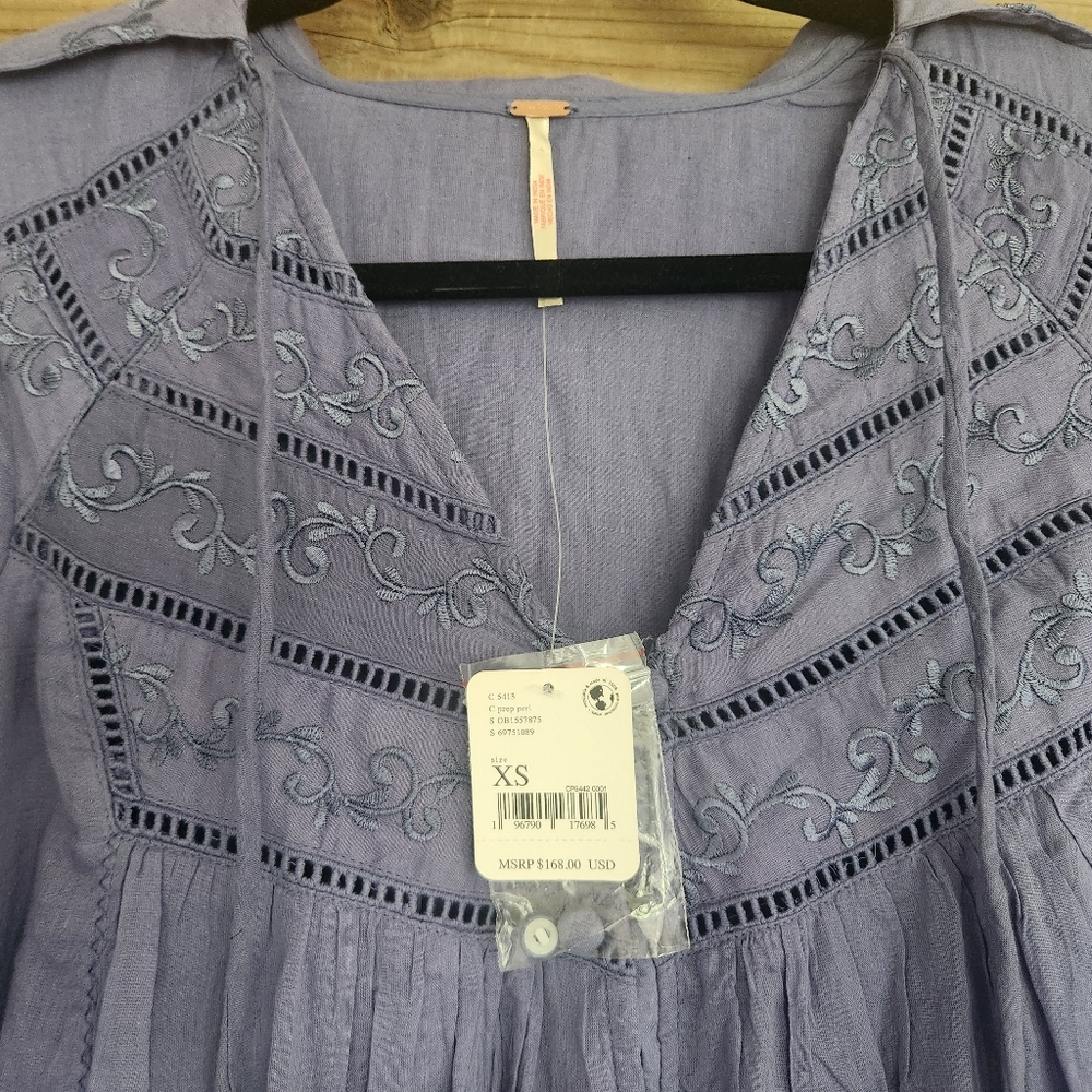 Free People Haddie Mini Dress Light Purple Gorgeous NWT XS - Picture 7 of 9